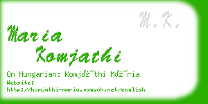 maria komjathi business card
